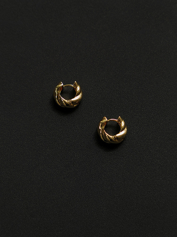 Twisted Hoops Bread Twist Hoop Earrings