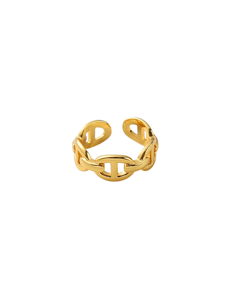 CnHnOn Pig Nose Chain Ring – Minimalist Classic Design Adjustable Ring