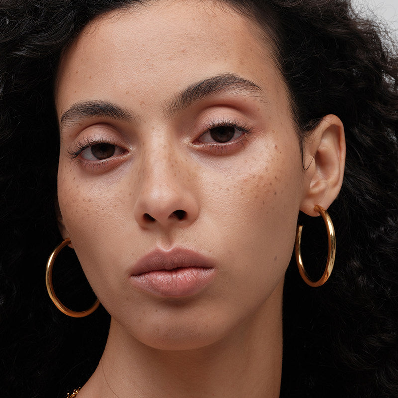 CnHnOn Fat Store European and American Simple Fashion C-Shaped Gold Hollow Large Hoop Earrings Versatile Earrings