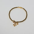 Red and Black Rope Metal Chain Cross Flower Heart Rhinestone Lucky Bracelet