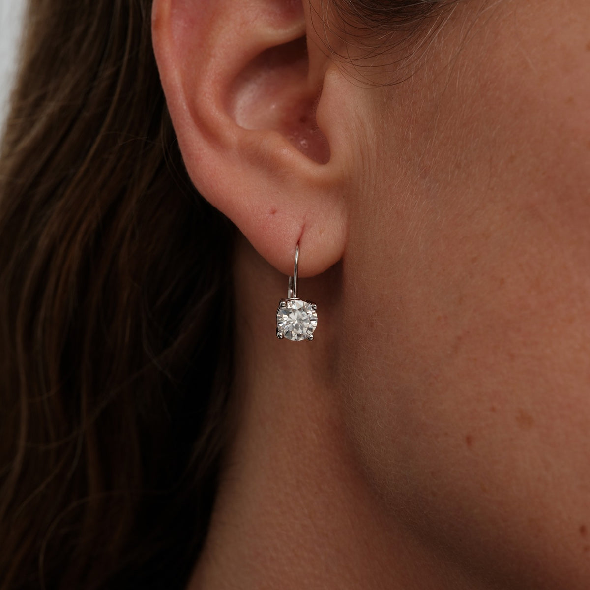 S925 Sterling Silver 1ct Moissanite Earrings - Minimalist High-Quality Versatile Long-Wearing