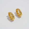 Wheat Braid Twist Bread Pattern Vintage Oval Earrings