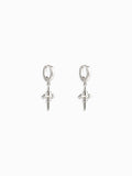 Mini Cross Vintage Y2K Pendant Small Ear Cuff / Stud Earrings