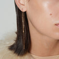 Flowing Soft Gold Fine Chain Earrings with Layered Lengths
