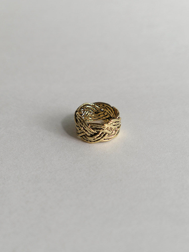 French Vintage Handwoven Braided Texture Ring - Unique Artisan Design
