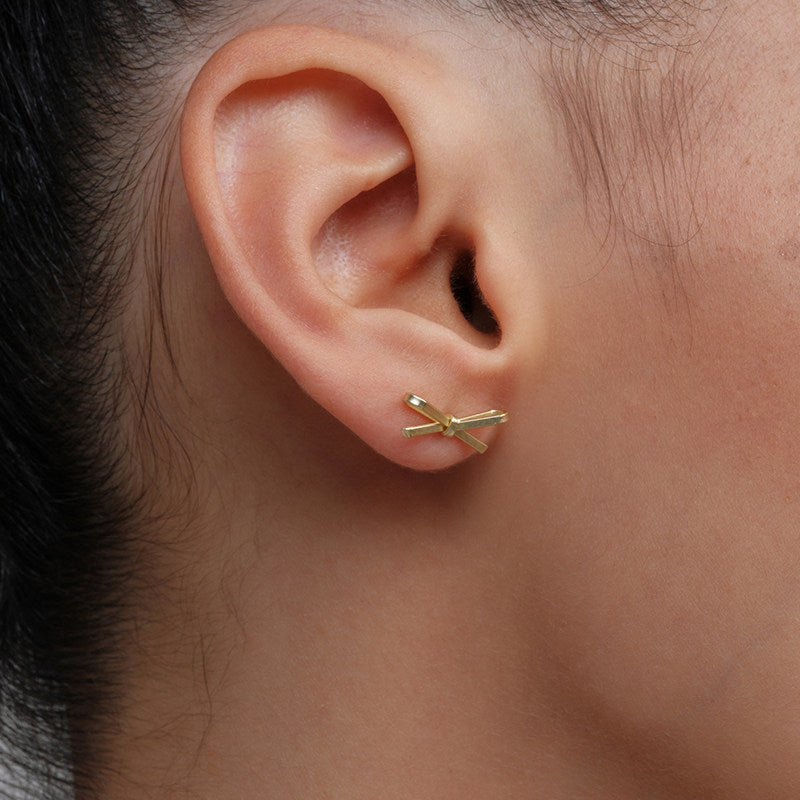 Matte Ultra-Thin Ribbon Bow Delicate Minimalist Versatile Earrings