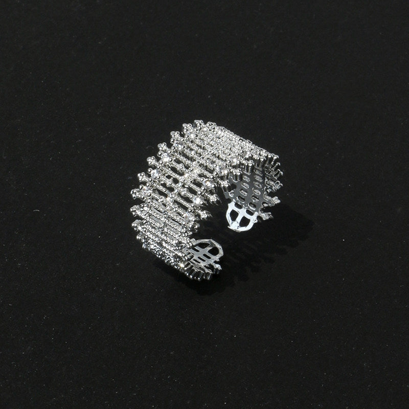 Lace Hollow Thorn Branch Micro-Set Zirconia Ring
