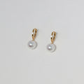 S925 Sterling Silver Pearl Drop Mini Rhinestone Hoop Earrings - Elegant Luxury Style