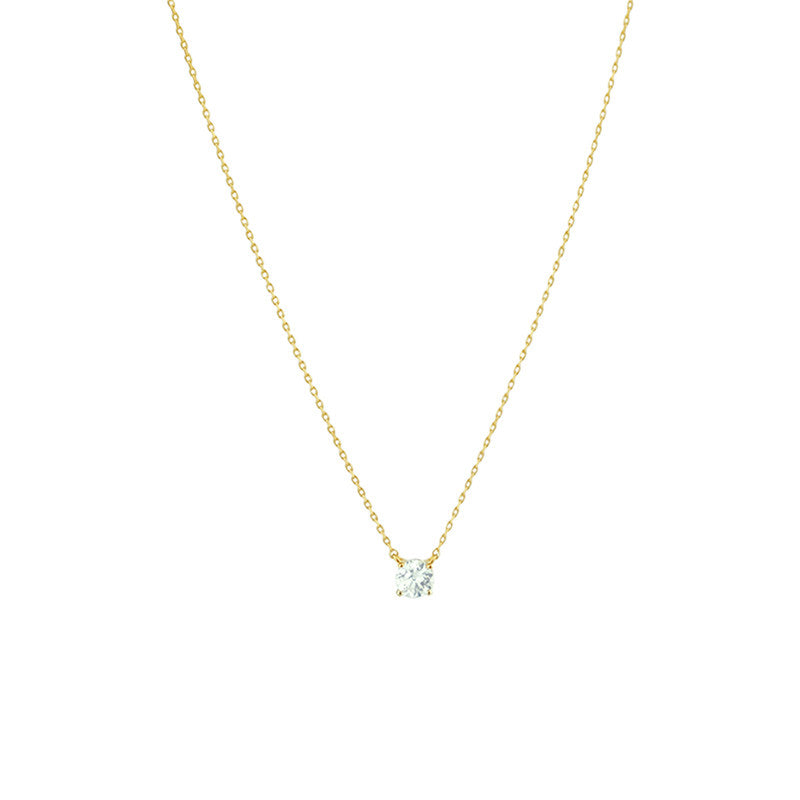 S925 Silver French-Style Sparkling Diamond-Inlaid Light Luxury Collarbone Necklace for Women