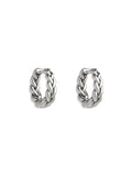 Handwoven Chunky Twist Earrings in Antique Silver Finish