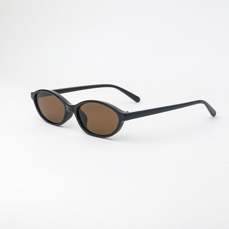 Retro Narrow Frame Butterfly Oval Sunglasses for Women - Sexy Vintage Slim Design
