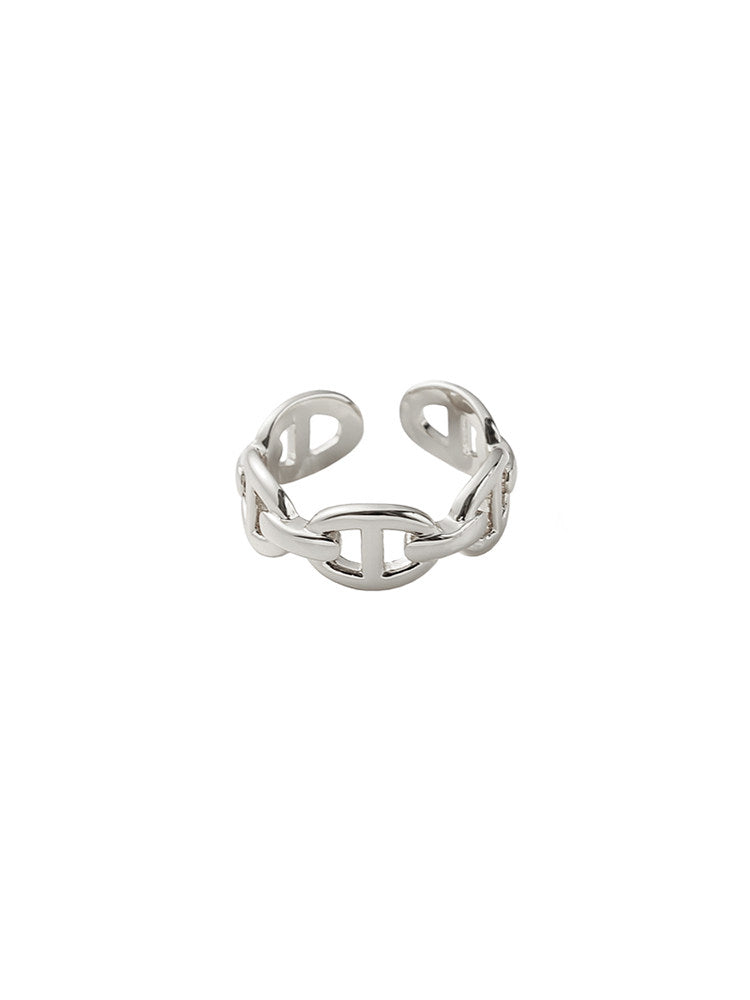CnHnOn Pig Nose Chain Ring – Minimalist Classic Design Adjustable Ring