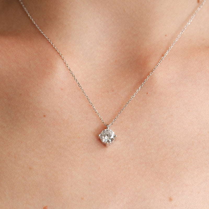 S925 Sterling Silver 1ct Moissanite Eight Hearts and Eight Arrows Round Cut Minimalist Collarbone Necklace
