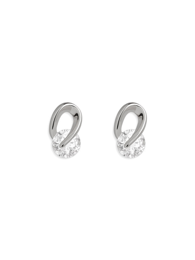 3A Live Color Zirconia Bare Diamond Lucky Twinkle Small Earrings