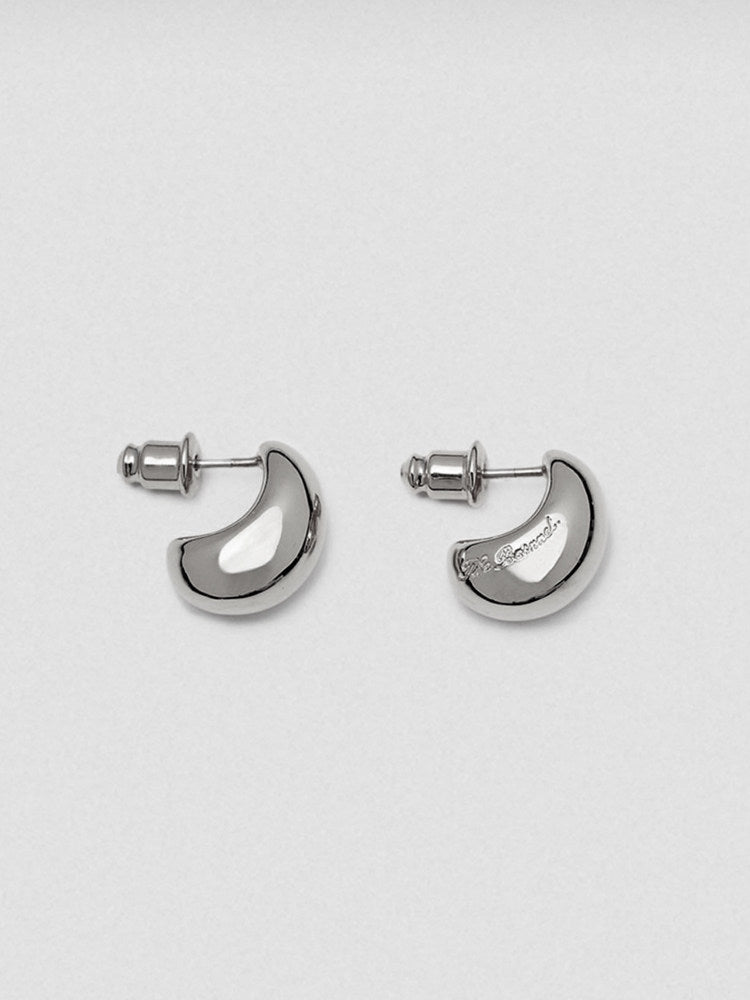 CnHnOn High-Color Retention Minimalist Retro Drop-Shaped Bean S925 Silver Needle Korean Earrings