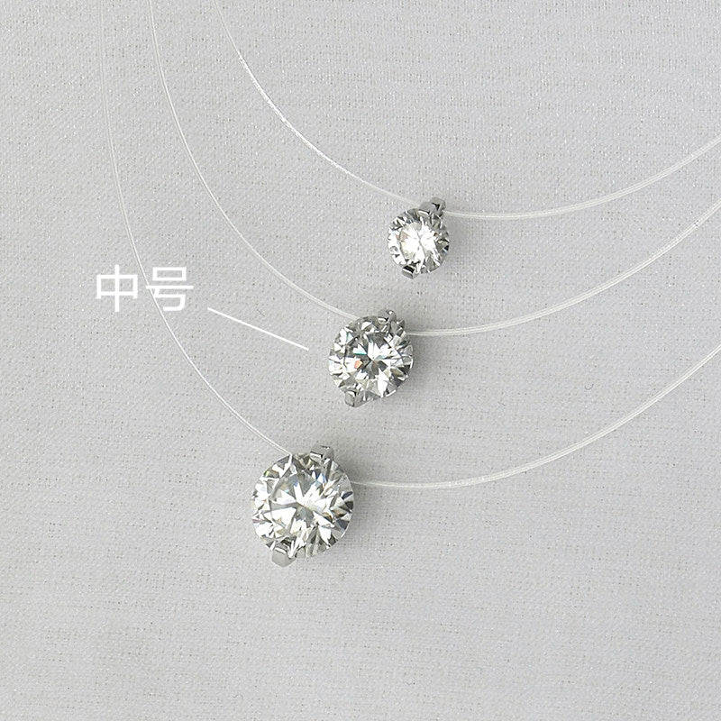 1ct Moissanite Floating Solitaire Necklace 925 Silver Eight Hearts Eight Arrows