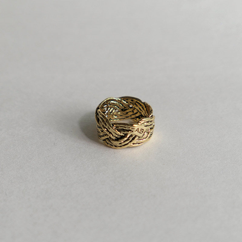 French Vintage Handwoven Braided Texture Ring - Unique Artisan Design