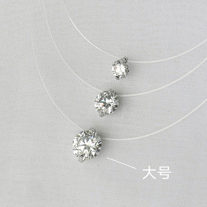 1ct Moissanite Floating Solitaire Necklace 925 Silver Eight Hearts Eight Arrows