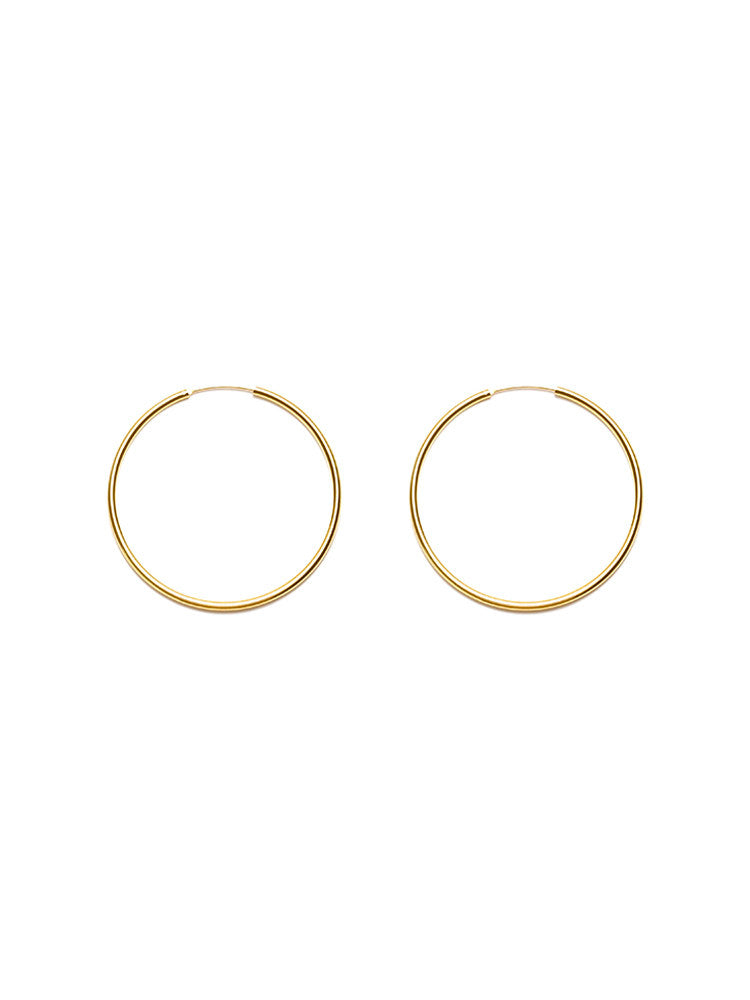 CnHnOn Fat Shop S925 Sterling Silver Classic Retro 90s Oversized Thin Hoop Earrings