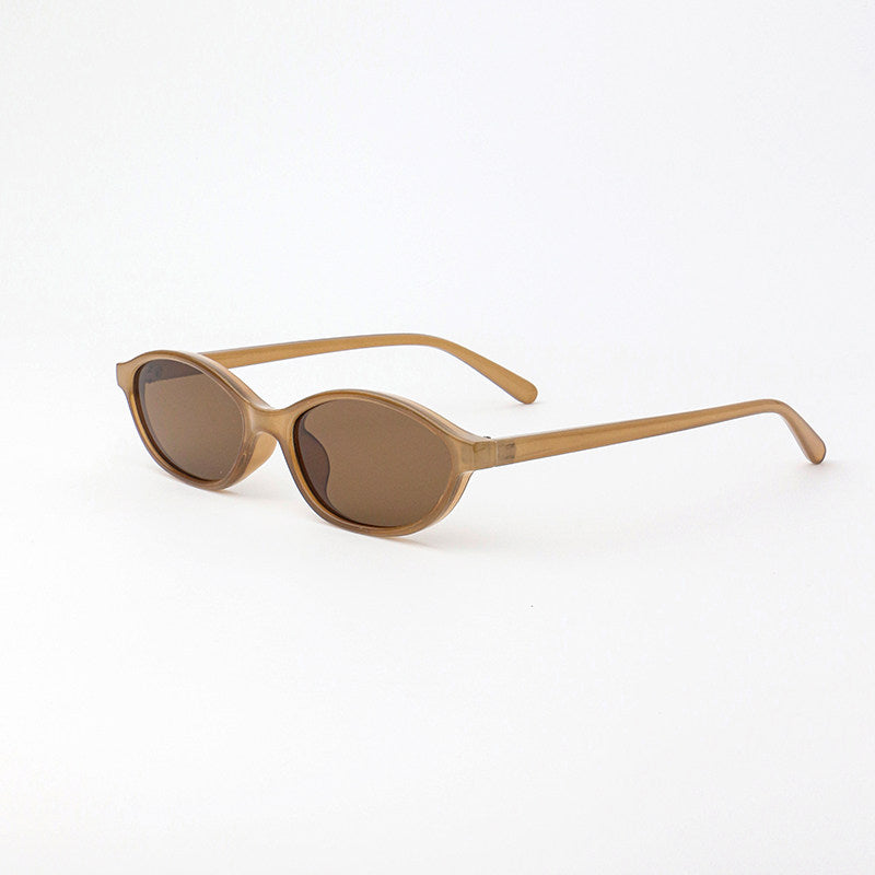 Retro Narrow Frame Butterfly Oval Sunglasses for Women - Sexy Vintage Slim Design