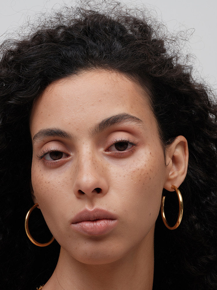 CnHnOn Fat Store European and American Simple Fashion C-Shaped Gold Hollow Large Hoop Earrings Versatile Earrings