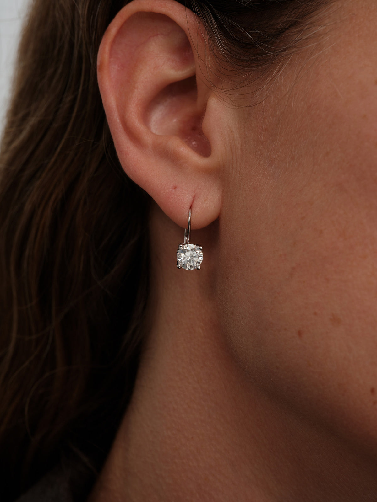 S925 Sterling Silver 1ct Moissanite Earrings - Minimalist High-Quality Versatile Long-Wearing