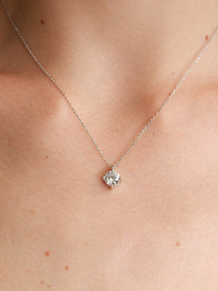 S925 Sterling Silver 1ct Moissanite Eight Hearts and Eight Arrows Round Cut Minimalist Collarbone Necklace
