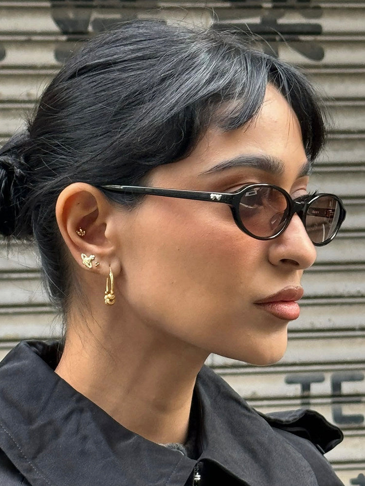 Classic Retro Oval Sunglasses for Face Slimming - Thin Frame
