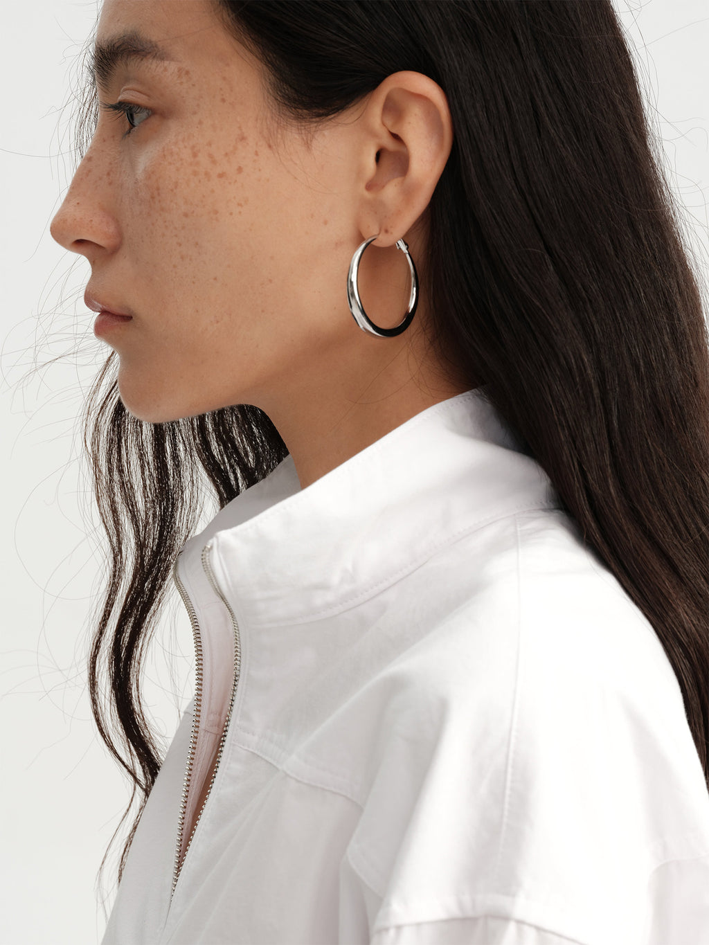 Urban Minimalist Classic Polished Crescent Moon Large Hoop Earrings (Clip-On and Pierced Options)