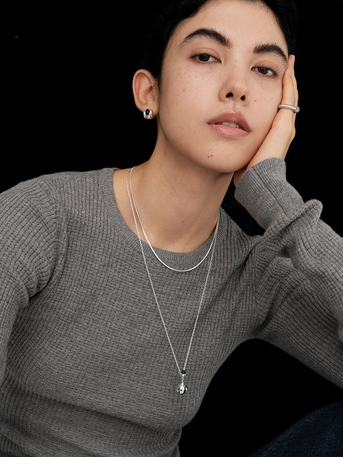 CnHnOn Fat Shop High-Color Square Snake Chain Necklace – Minimalist, Versatile, Fashionable