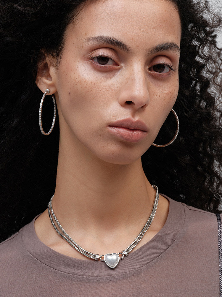 CnHnOnFat Store – Versatile Shiny Zircon-Studded Slim Large Hoop Earrings