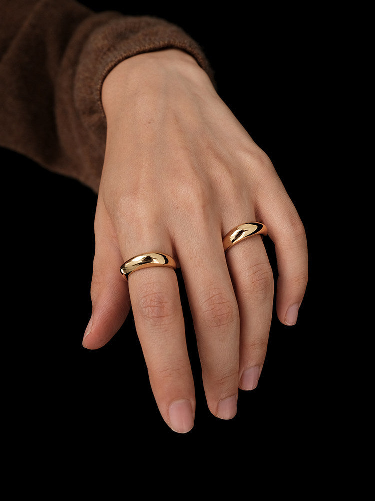 CnHnOn Sculptural High-Color Ring Set - Stackable Minimalist Fashion Rings