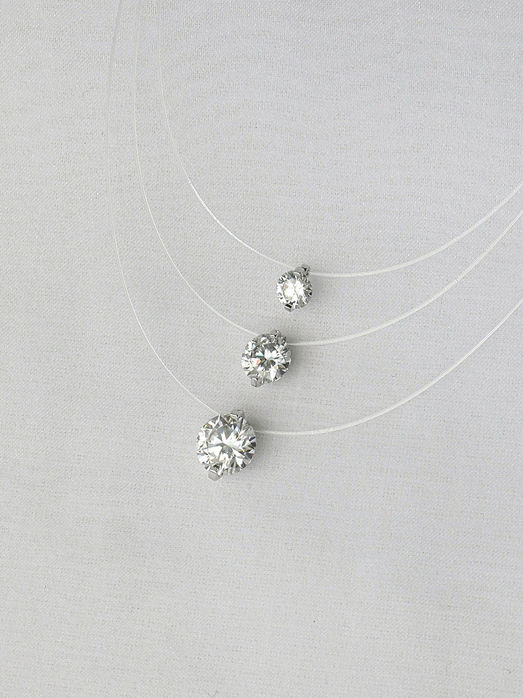 1ct Moissanite Floating Solitaire Necklace 925 Silver Eight Hearts Eight Arrows