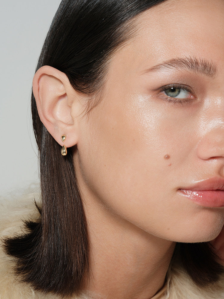Mini Floating Water Drop Design Earrings - Minimalist Chic Unique Style