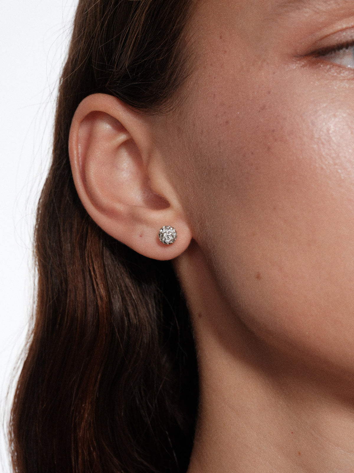 CnHnOn Fat Store Minimalist Fashion Mini Disco Ball Full Rhinestone Sparkling Bead Stud Earrings