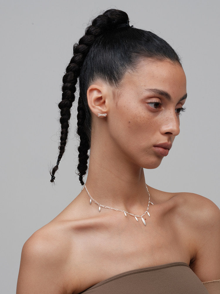Matte Ultra-Thin Ribbon Bow Delicate Minimalist Versatile Earrings