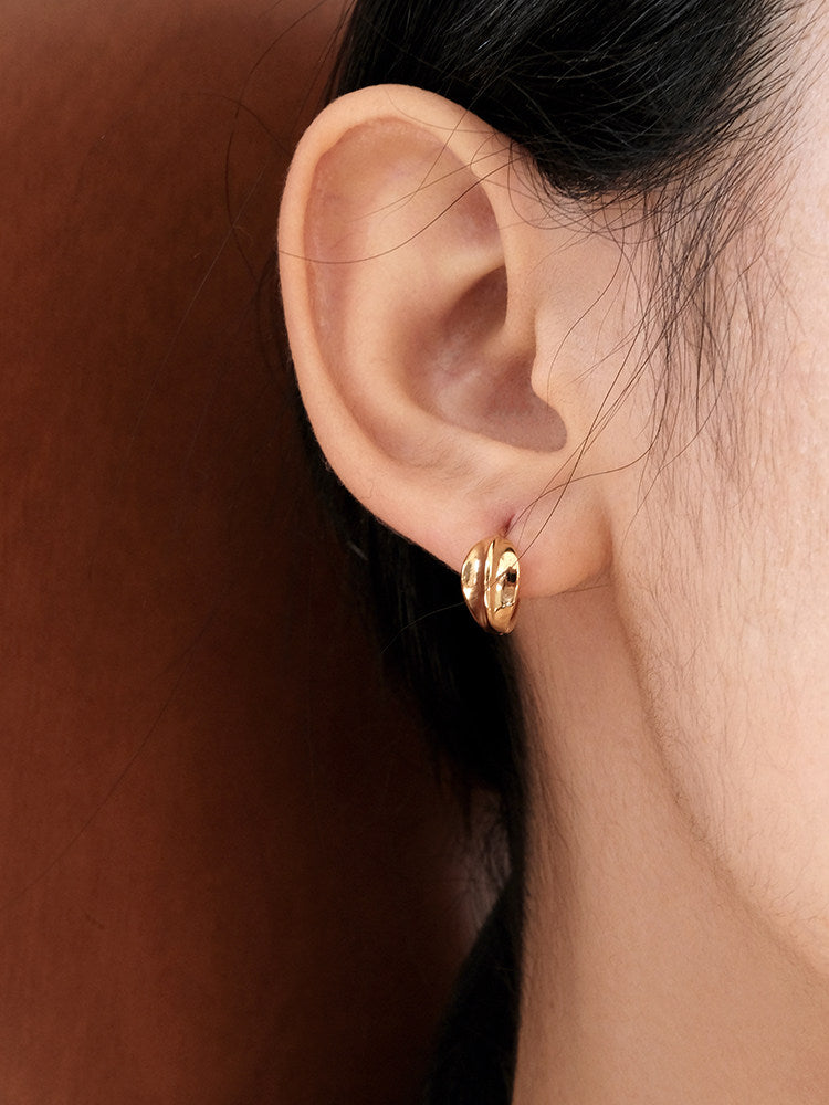 Mini Leaf Delicate Small Leaf-Shaped French Texture Stud Earrings