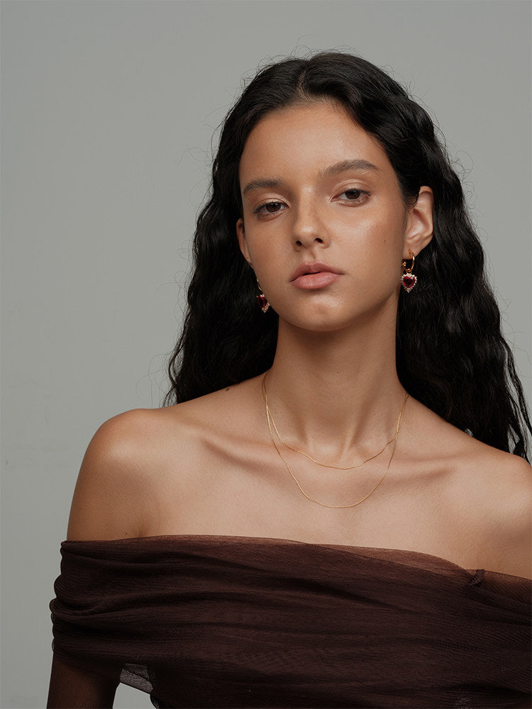 Ultra-Fine Gold-Tone Sparkling Streamline Versatile Double-Layer Fashion Necklace