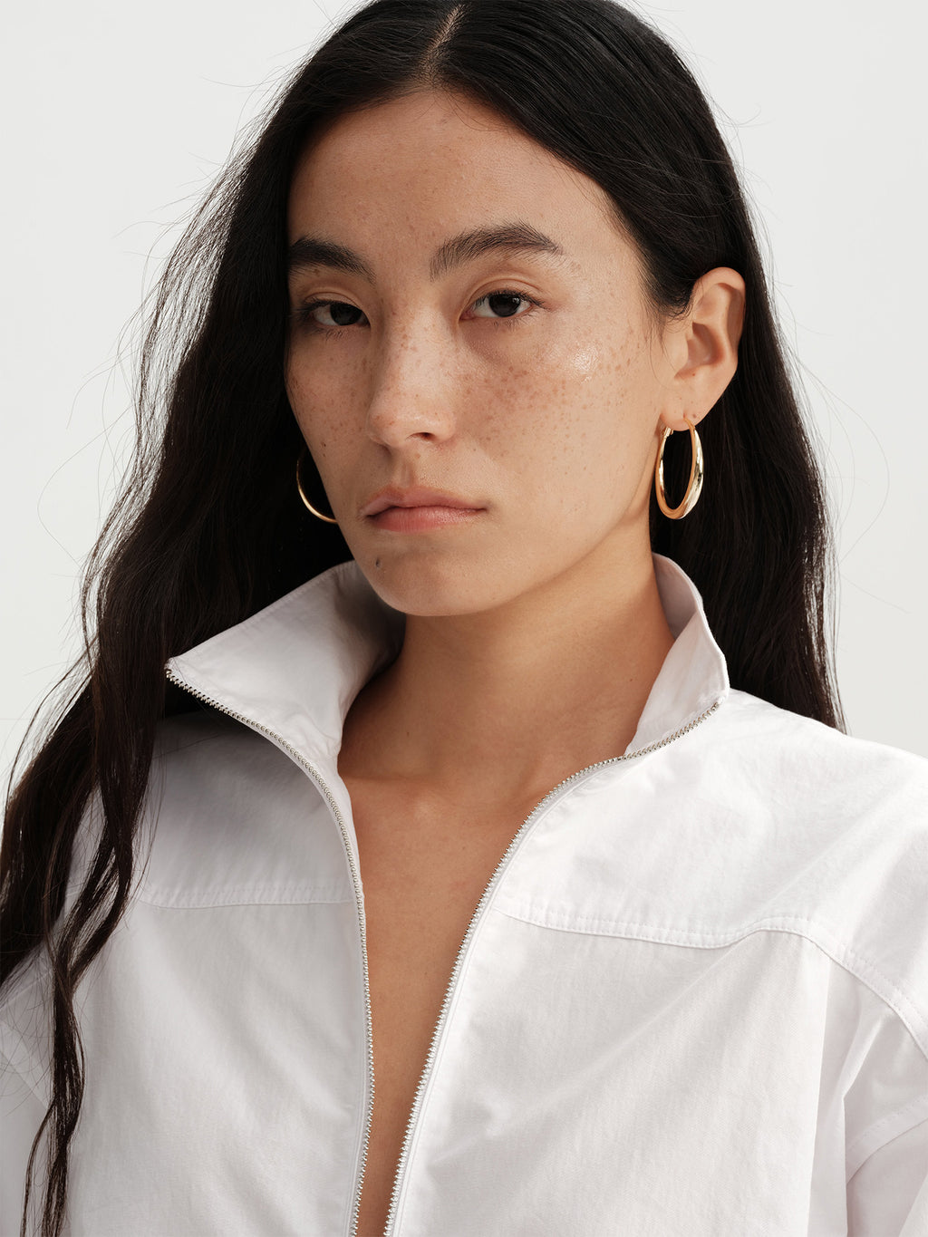 Urban Minimalist Classic Polished Crescent Moon Large Hoop Earrings (Clip-On and Pierced Options)