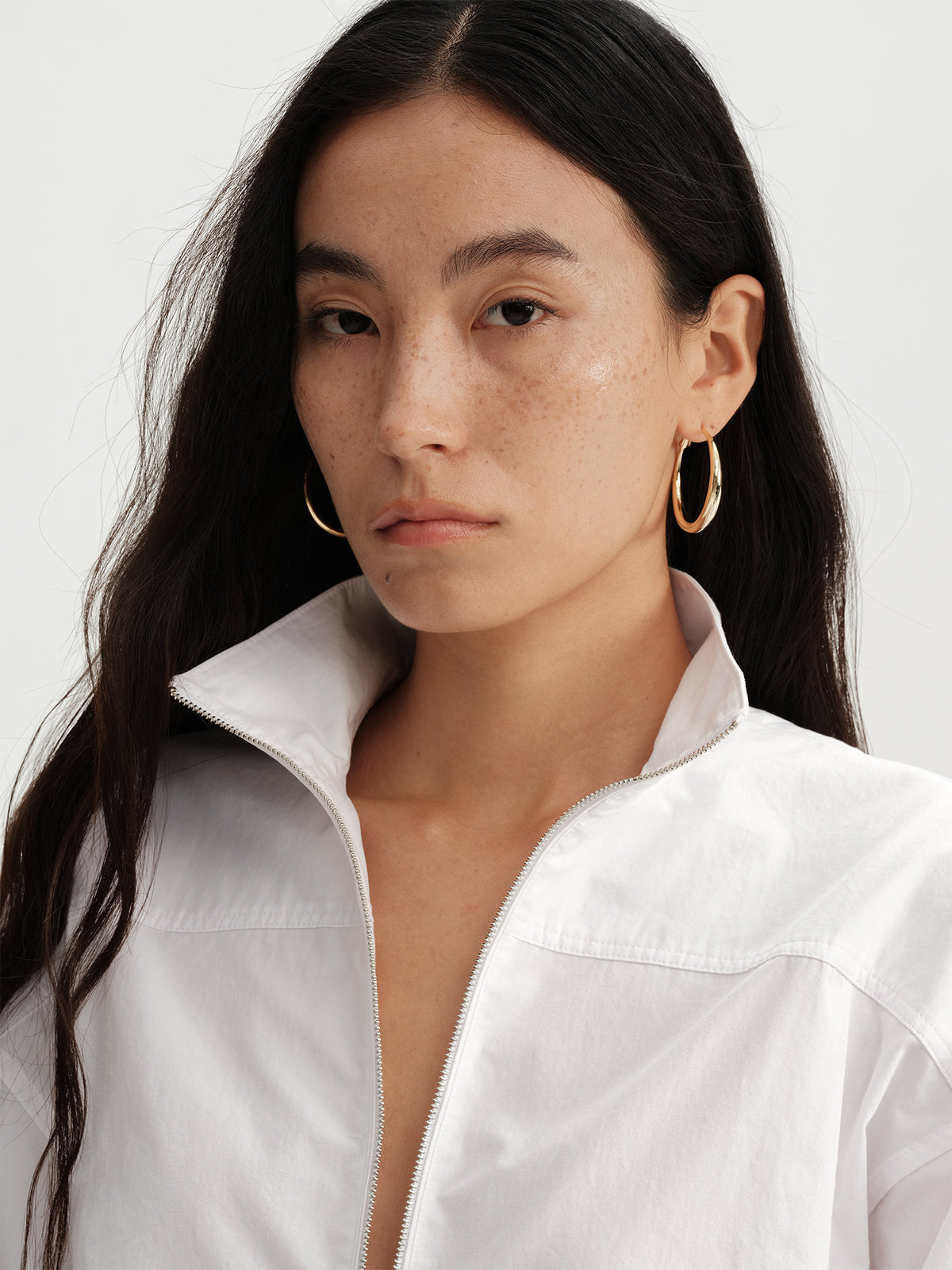 Urban Minimalist Classic Polished Crescent Moon Large Hoop Earrings (Clip-On and Pierced Options)
