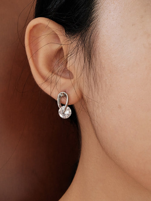 3A Live Color Zirconia Bare Diamond Lucky Twinkle Small Earrings