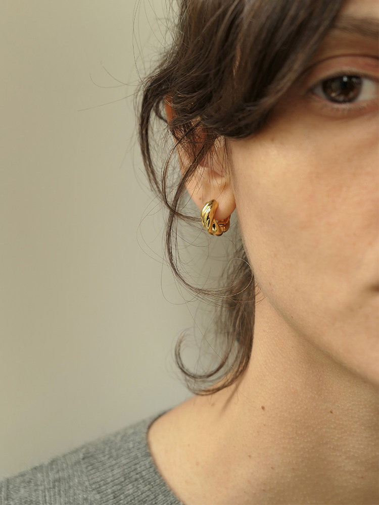 Twisted Hoops Bread Twist Hoop Earrings