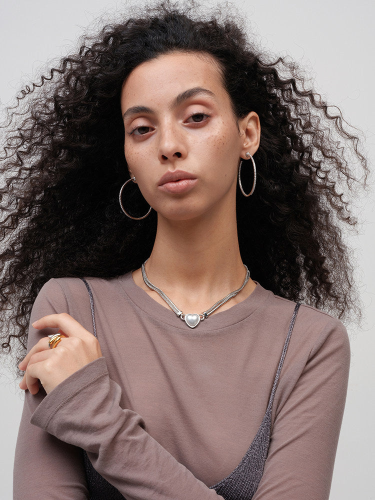 CnHnOnFat Store – Versatile Shiny Zircon-Studded Slim Large Hoop Earrings