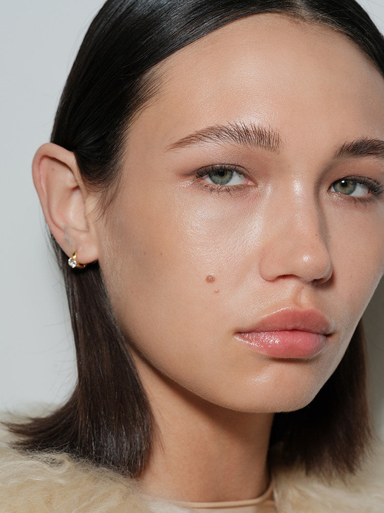Mini Diamond Ring Rhinestone Ear Cuff Zircon French Minimalist Earrings