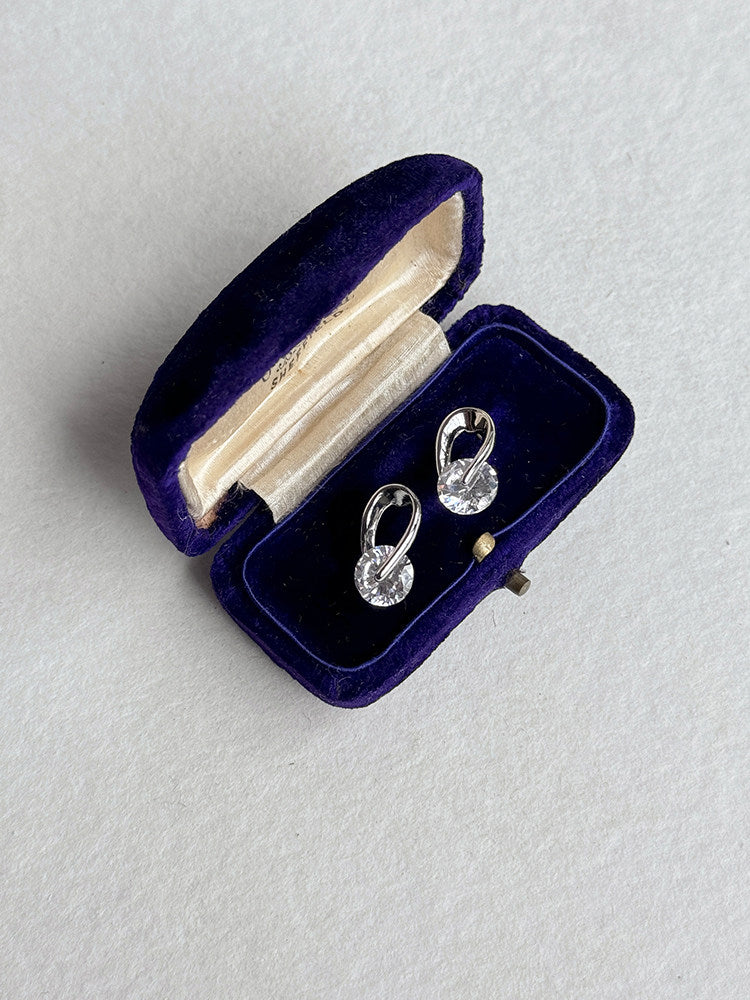 3A Live Color Zirconia Bare Diamond Lucky Twinkle Small Earrings