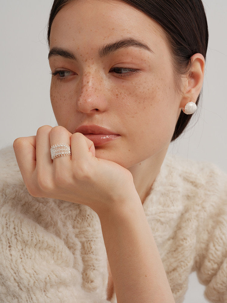 Lace Hollow Thorn Branch Micro-Set Zirconia Ring