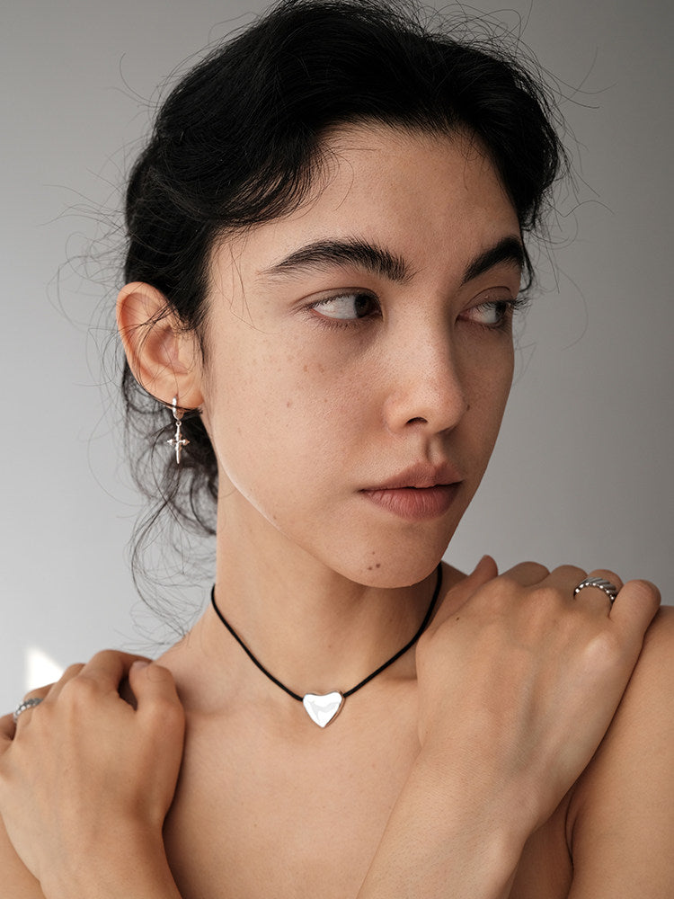 Mini Cross Vintage Y2K Pendant Small Ear Cuff / Stud Earrings