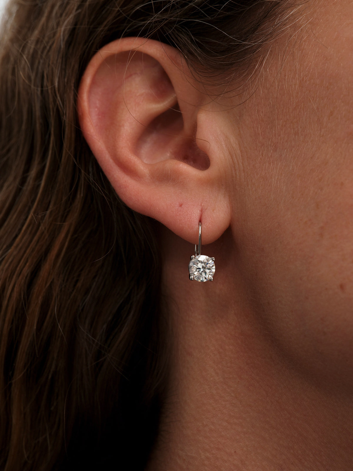 S925 Sterling Silver 1ct Moissanite Earrings - Minimalist High-Quality Versatile Long-Wearing
