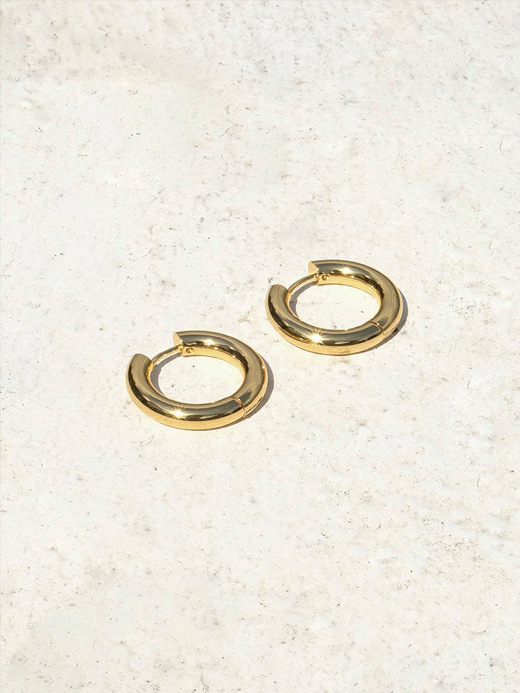 CnHnOn Chunky Unisex Earrings - Minimalist Stylish Versatile Thick Hoop Earrings