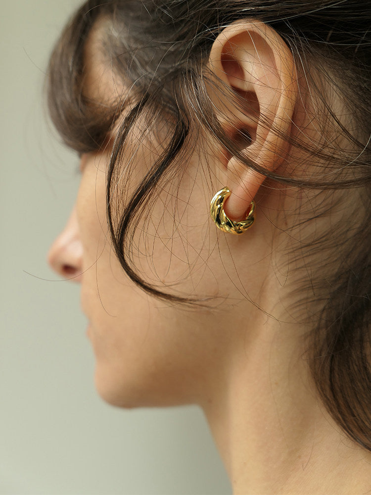 Twisted Hoops Bread Twist Hoop Earrings